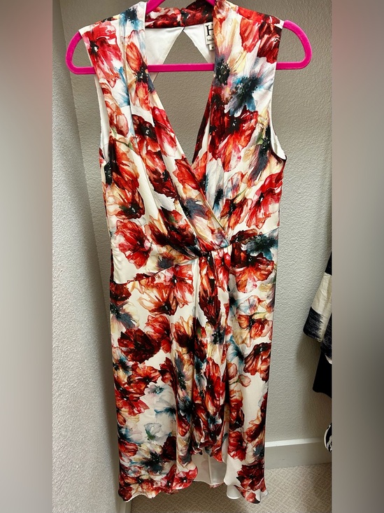 Haute Hippie Dresses & Skirts - Haute Hippie, 100% silk, ivory/multicolor floral, asymmetric hem dress